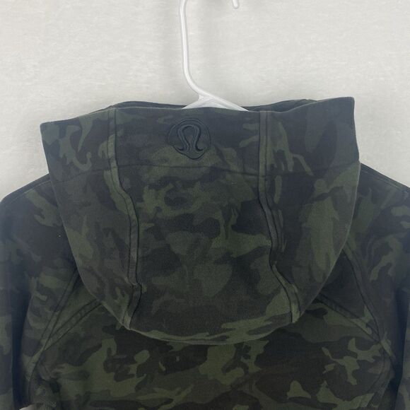 Lululemon Scuba Zip Up Sweater Womens 8 Green Camouflage Hooded Sweatshirt - Picture 5 of 10